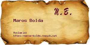 Maros Bolda névjegykártya